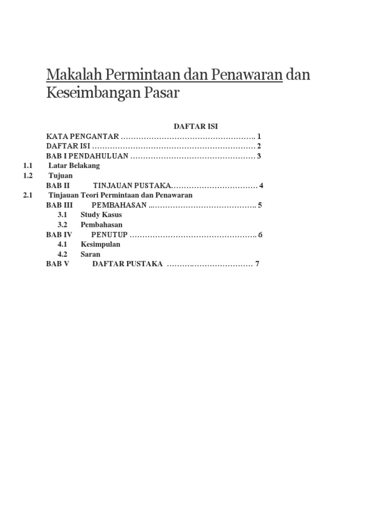 Makalah Permintaan Dan Penawaran Dan Keseimbangan Pasar Docx