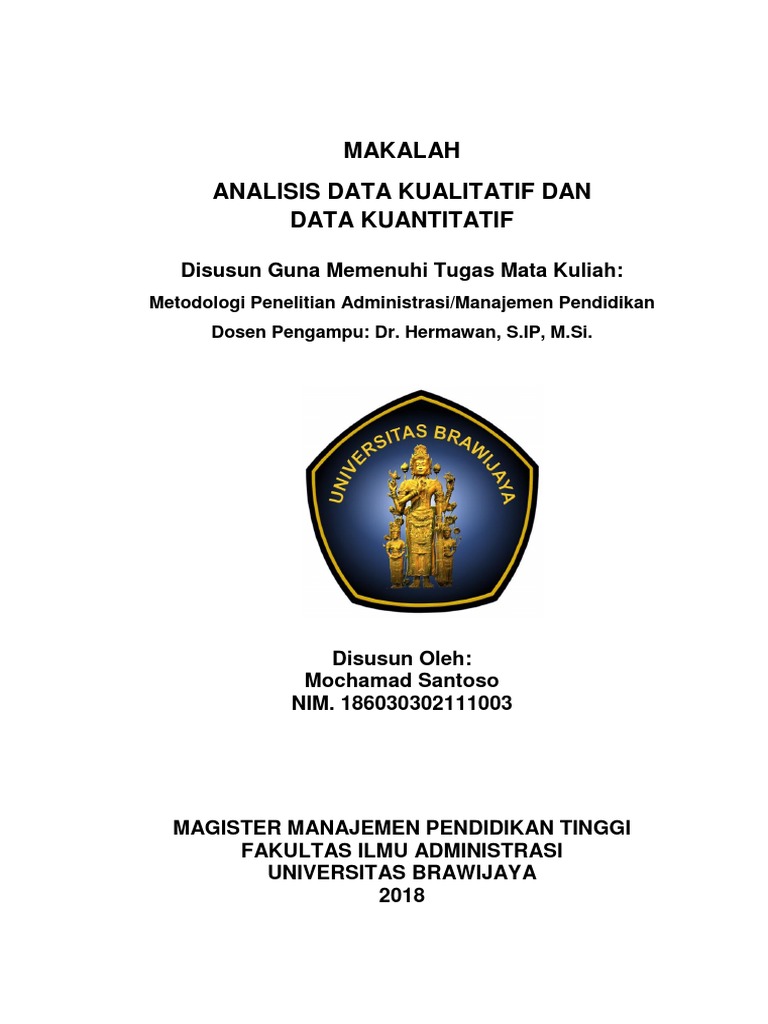Makalah Analisis Kualitatif Dan Kuantitatif 6030302111003 Moch Santoso Pdf