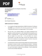 Tom Moyane Se Brief Aan Pres Cyril Ramaphosa