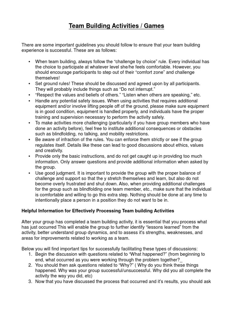 Games Teambuilding | Download Free PDF | Bullying | Balloon