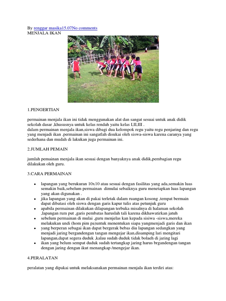 Permainan Jala Ikan Dilakukan Secara - Dunia Belajar