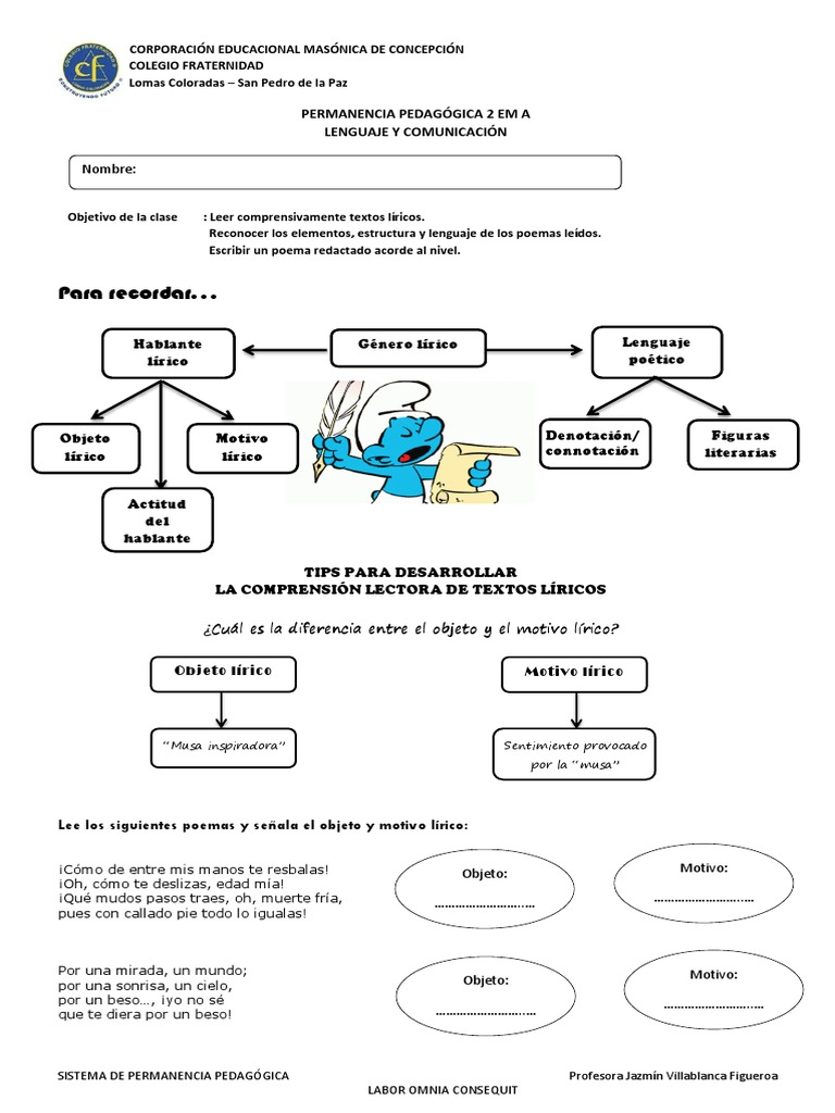 Genero Lirico Actividades Docx Metafora Linguistica genero lirico actividades docx