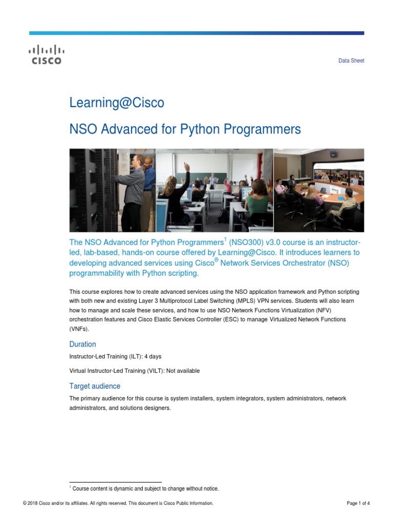 Learning@Cisco NSO Advanced For Python Programmers: Duration | PDF ...
