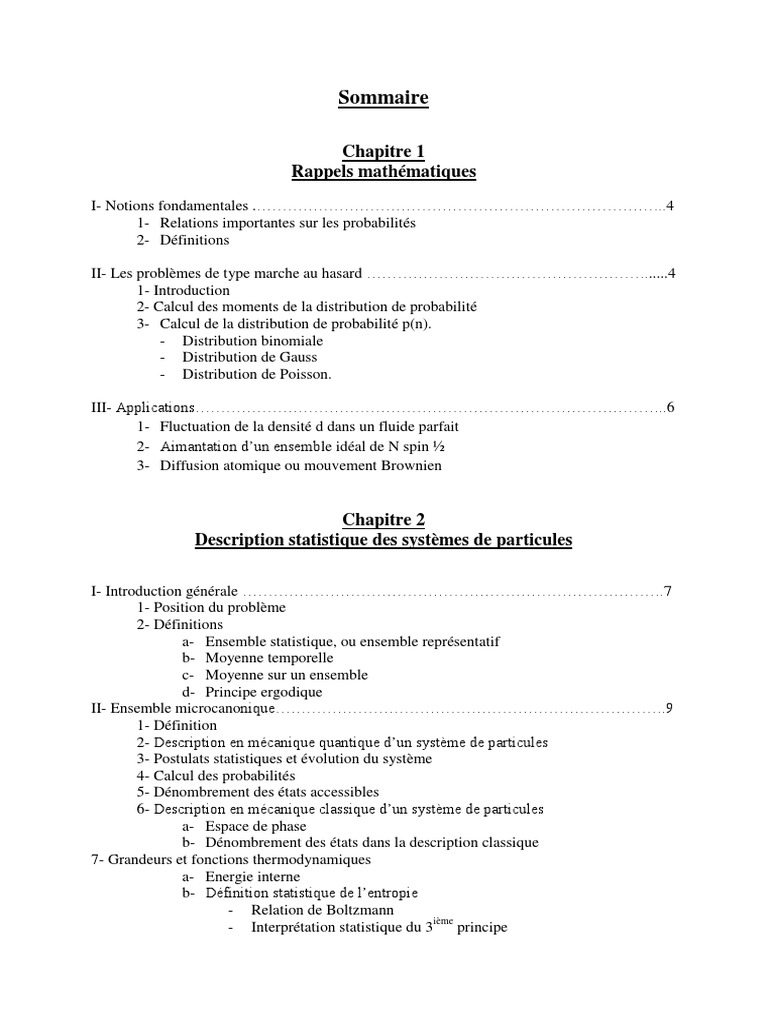 Probabilités et Statistiques en Physique | PDF | Thermodynamique | Entropie
