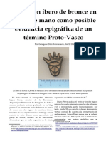 Un Botón Ibero de Bronce en Forma de Mano Como Posible Evidencia Epigráfica de Un Término Proto-Vasco - Georgeos Díaz-Montexano