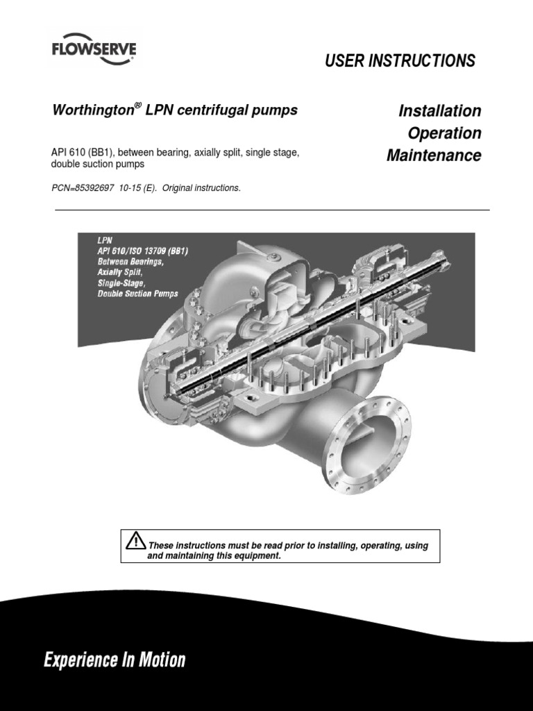 User Instructions Worthington PDF Pump Noise