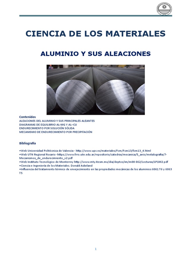 Aluminio y Sus Aleaciones | PDF | Aluminio | Rieles