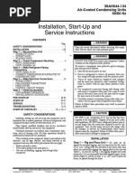 Installation, Start-Up and Service Instructions: 38AH044-134 Air-Cooled Condensing Units 50/60 HZ