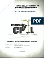 Determinación de la  Ruta Crítica sistemas de ingeniería civil