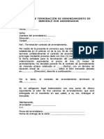 Carta Terminación Arrendamiento