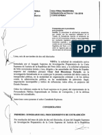 RESOLUCION DE EXTRADICION 156-2018 DE JUEZ CÉSAR HINOSTROZA