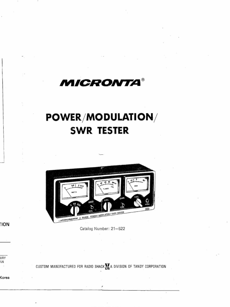 Micronta Power Mod SWR21 522 | PDF