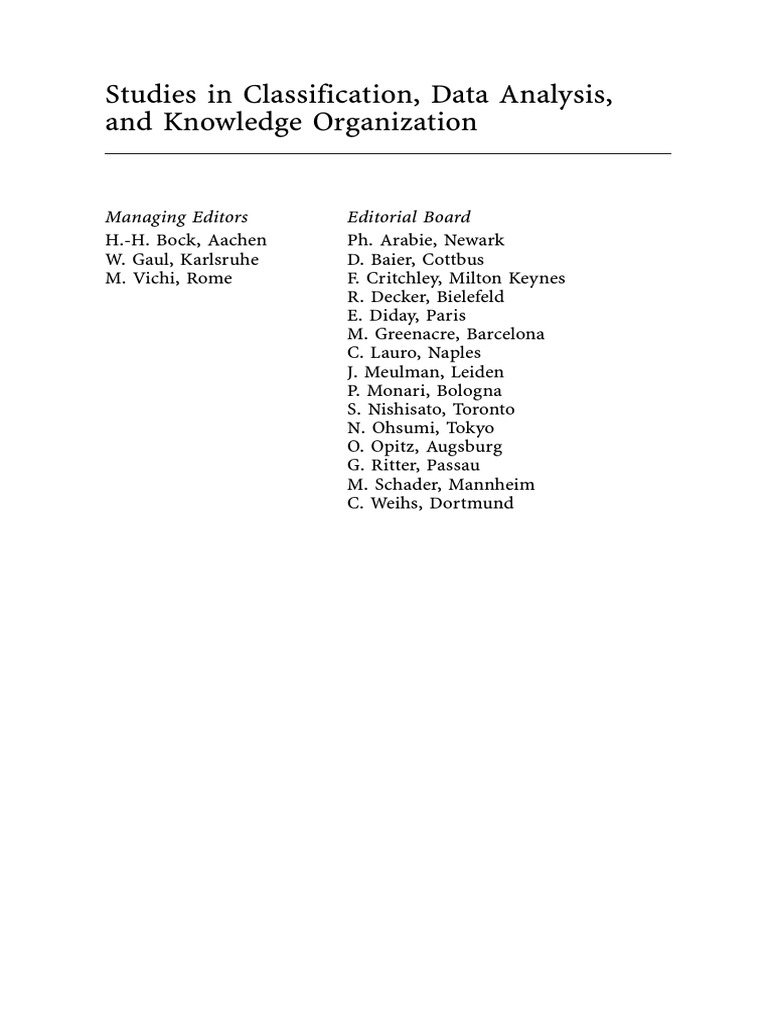 New Developments In Classification And Data Analysis Cross