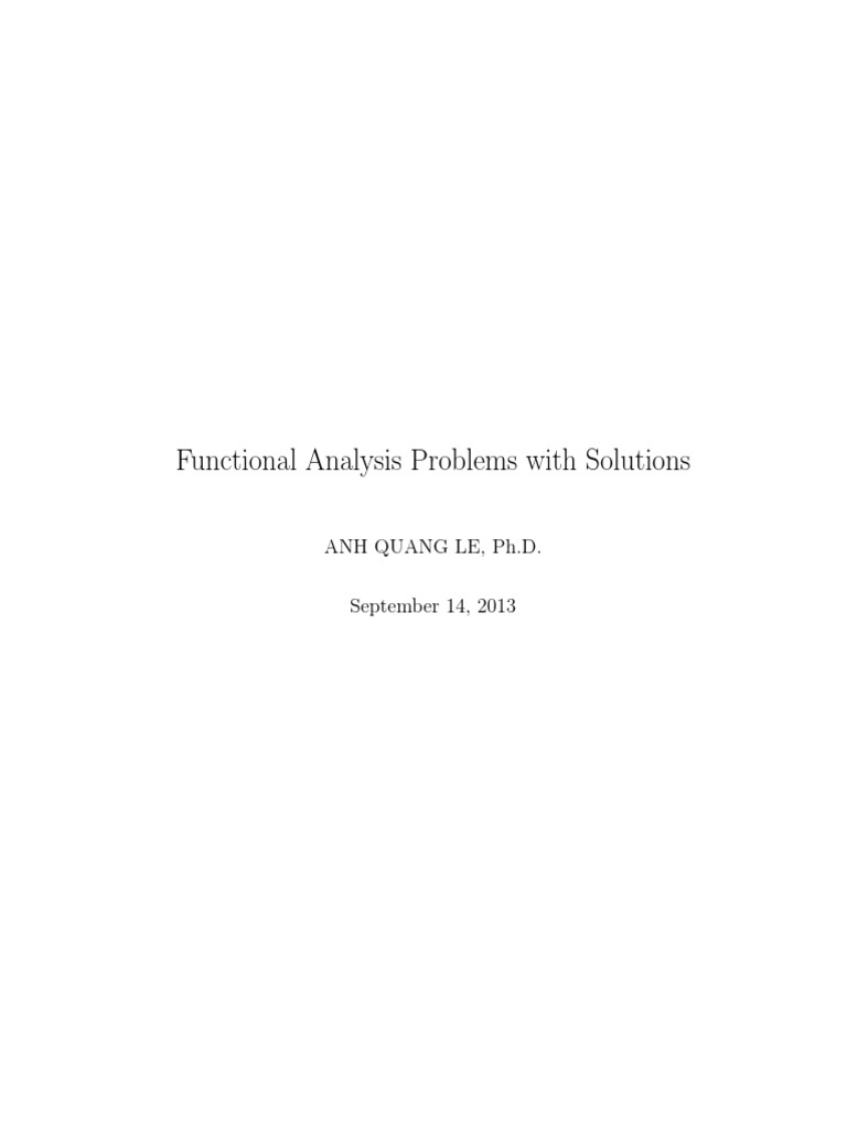 Functional Problems Anhle Full Www Mathvn Com Pdf Banach Space Hilbert Space