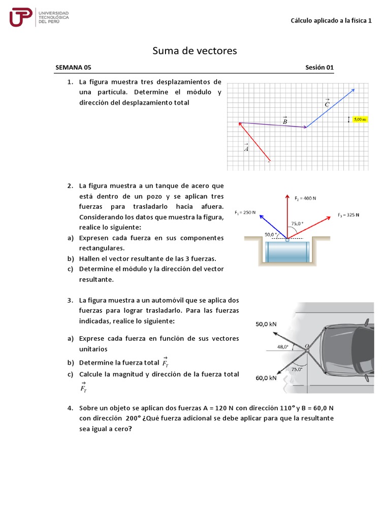 Suma de Vectores en Física 1 | PDF | Vector Euclidiano | Fuerza