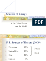 Sources of Energy: in The United States and The World