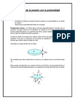 Variación presión con profundidad