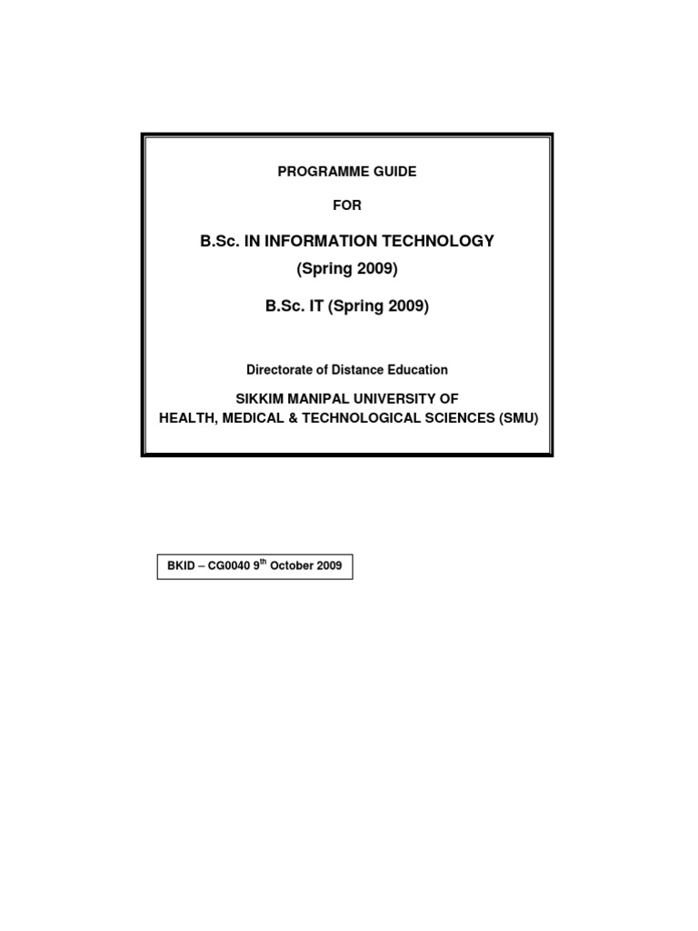 BScIT Programme Guide-Final | PDF | Test (Assessment) | Information ...