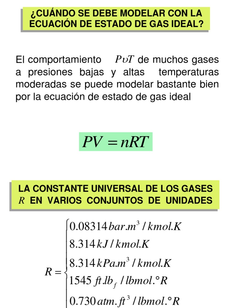Uso de la Ecuación de Gas Ideal | PDF