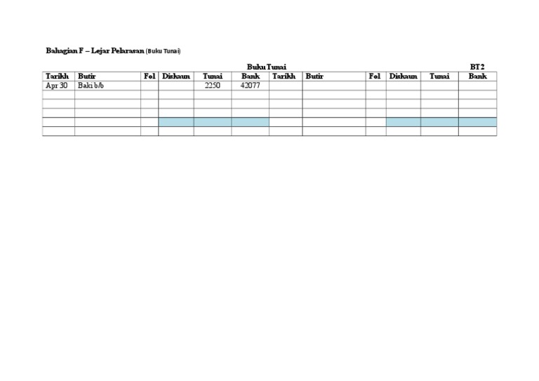 Format Buku Tunai Kosong Untuk Pelarasan Pdf