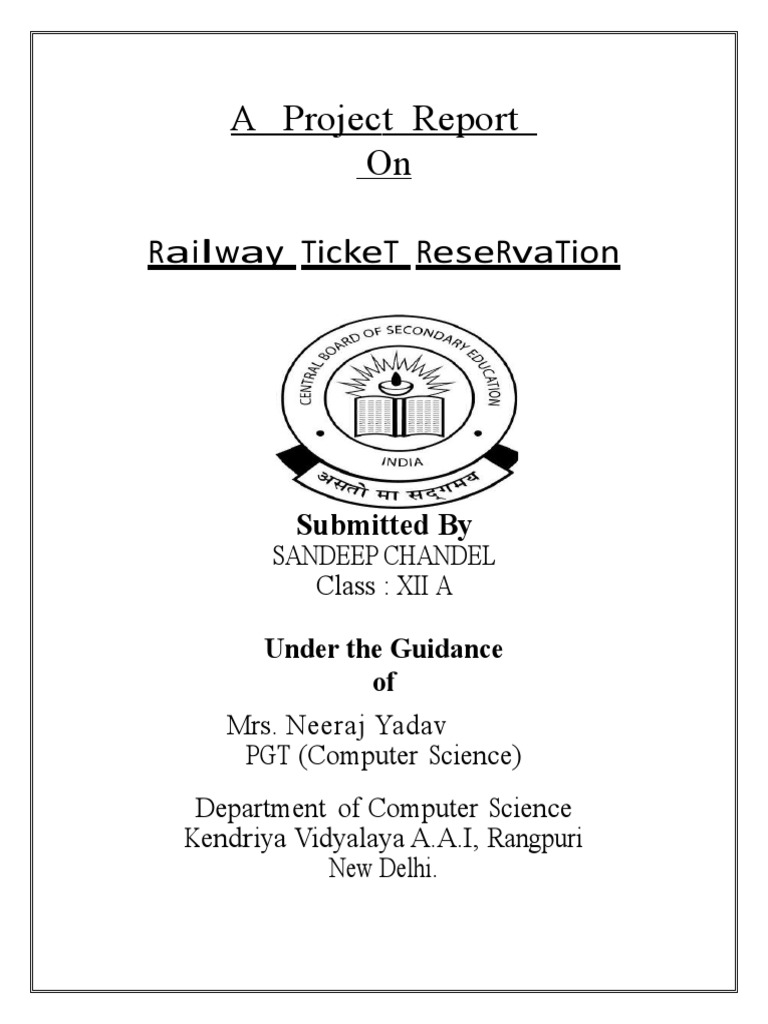 Railway Ticket Reservation Project | PDF | Computer Programming | Computing