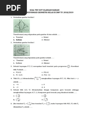 Soal Transformasi Geometri Smp Kelas 9