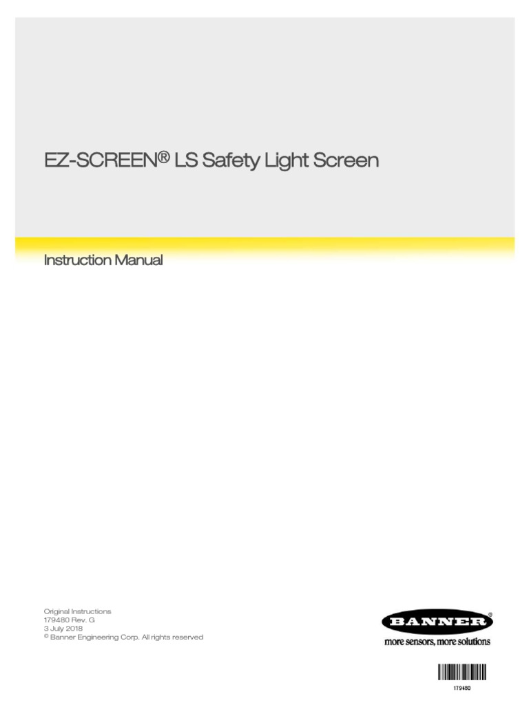 Ez-Screen LS Safety Light Screen: Instruction Manual | PDF | Electrical ...