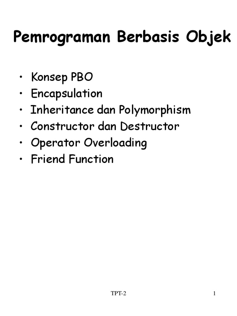 Pemrograman Berbasis Objek di C++ | PDF