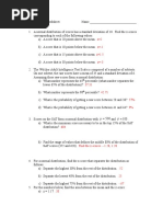 Z-Score Worksheet Solutions