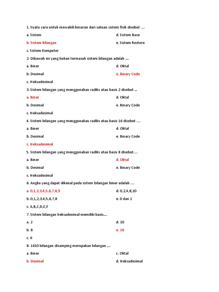 Soal Sistem Komputer