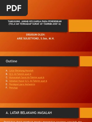 Tanggung Jawab Keluarga Pada Pendidikan