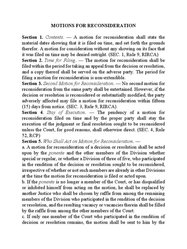 Motion For Reconsideration in Court of Appeals PDF Judgment (Law