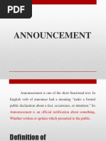 Materi Announcement