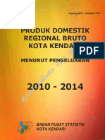 PDRB Kota Kendari Menurut Pengeluaran 2010 2014 Tahun Dasar 2010