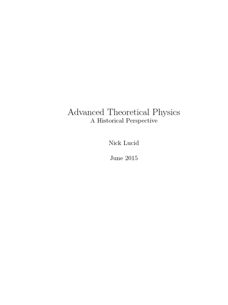 Advanced Theoretical Physics Overview | PDF | Coordinate System ...
