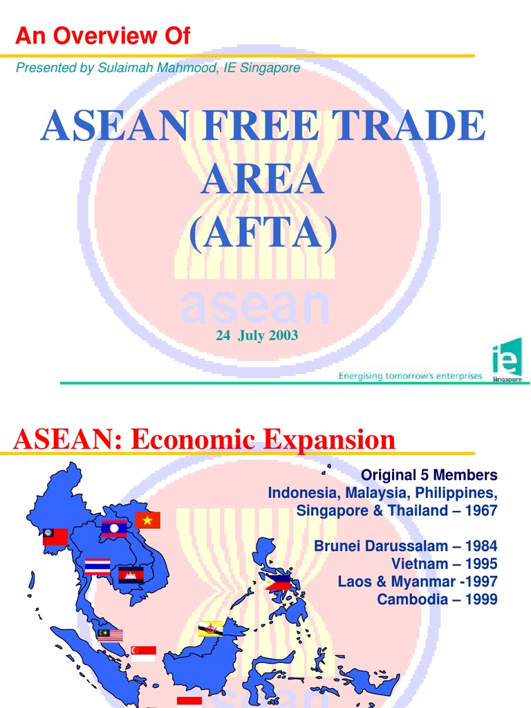 latar belakang asean free trade area afta