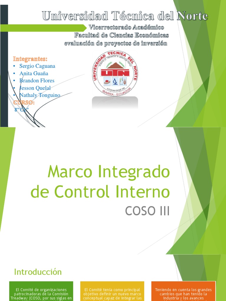 Marco COSO III: Control Interno Efectivo | PDF | Evaluación | Economias