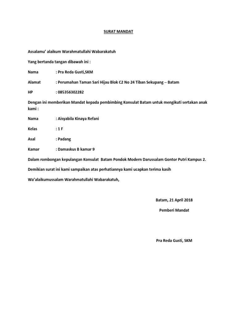 Surat Mandat