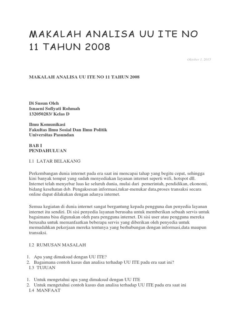 Makalah Analisa Uu Ite 2