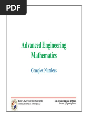 Advanced Engineering Math - Complex Numberspdf | Complex Number 