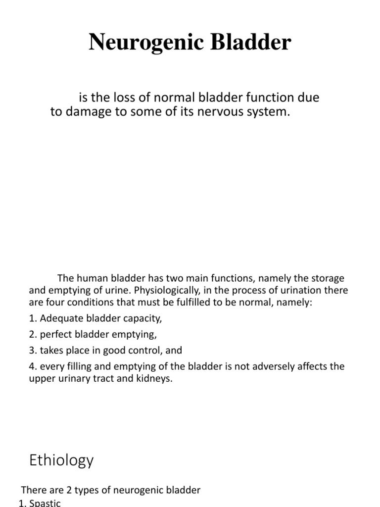 Neurogenic Bladder | PDF | Urination | Urinary Bladder