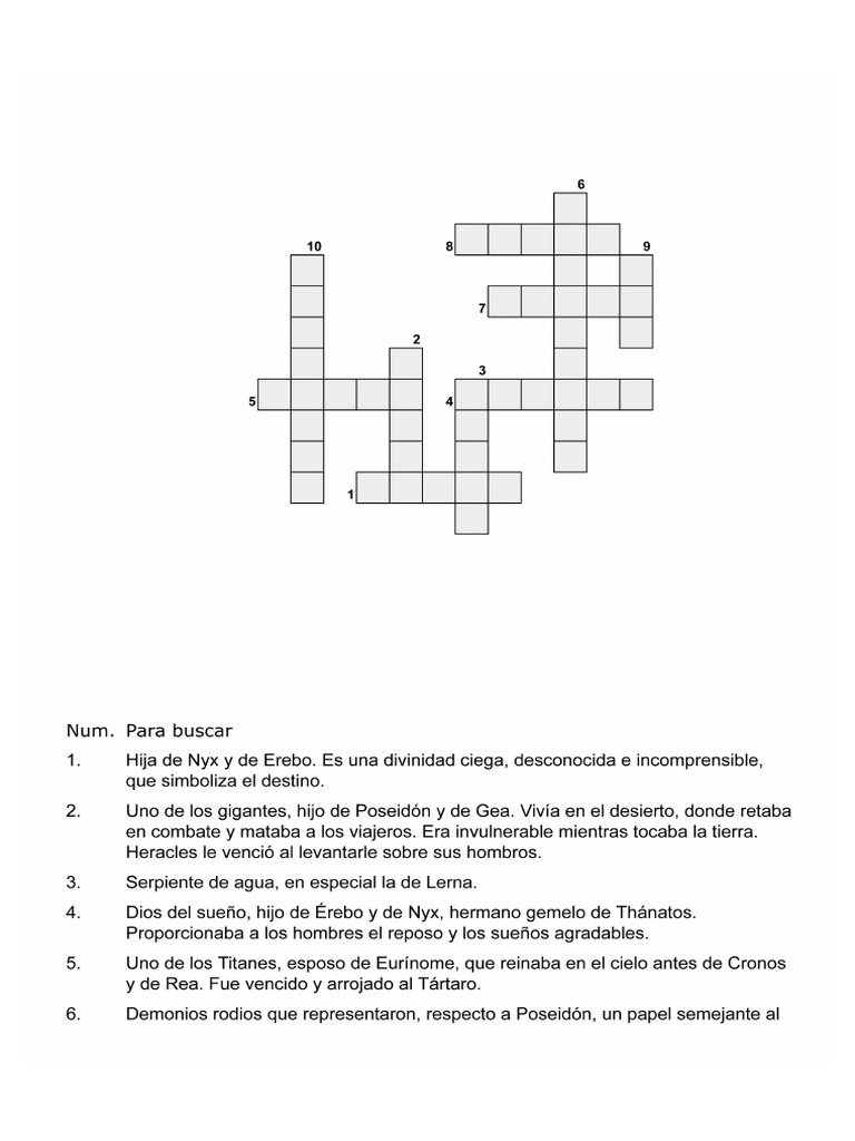 Crucigrama Alto Mitologia 1 PDF