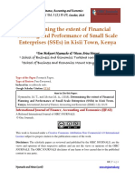Determining the Extent of Financial Planning and Performance of Small Scale Enterprises (SSEs) in Kisii Town, Kenya (Repaired)