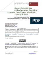 Monitoring Intensity and Procurement Performance. Emprical Evidence From Elgeyo Marakwet County, Kenya.