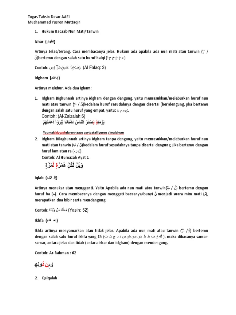 Materi Tahsin PDF | PDF