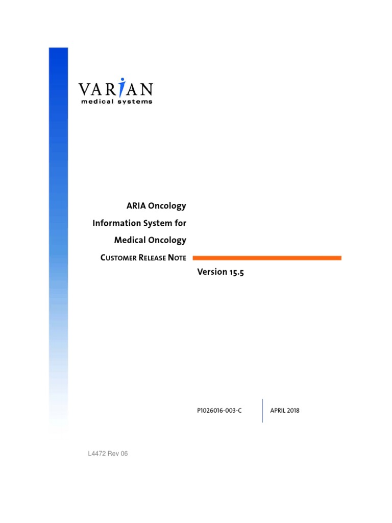 ARIA OIS For Medical Oncology 15.5 Customer Release Note | PDF ...