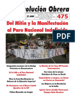 Periódico Revolución Obrera No. 475 Noviembre 2018