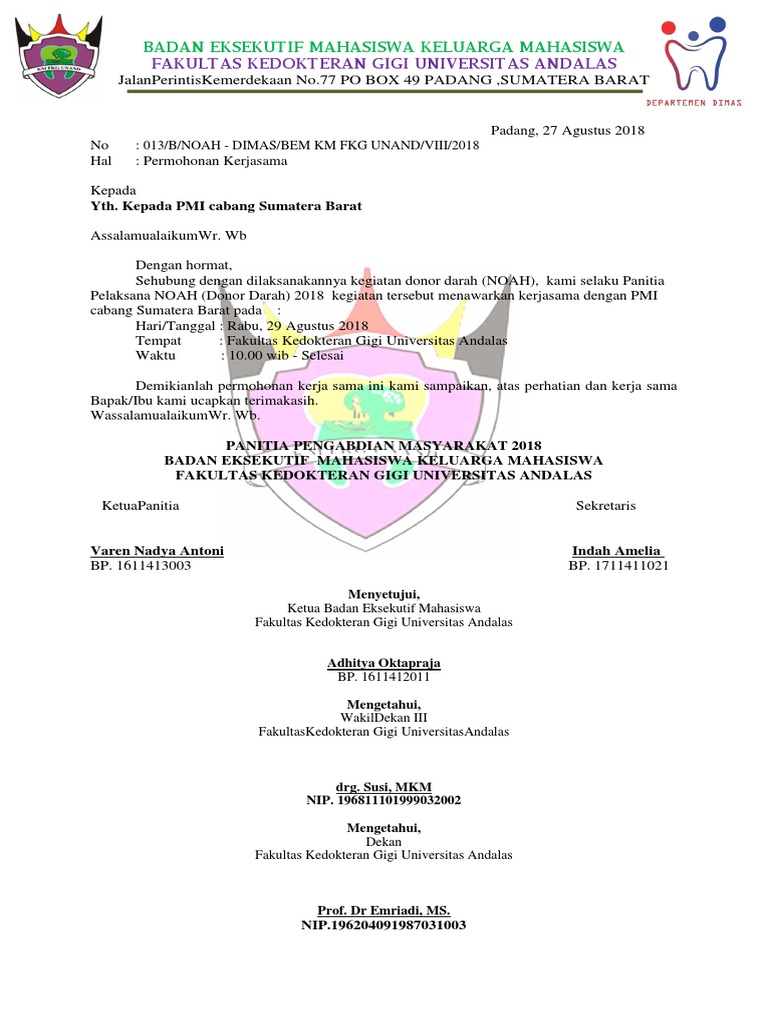 Surat Permohonan Donor Darah Ke Pmi Bagikan Contoh