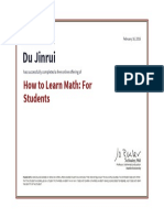 Du Jinrui: How To Learn Math: For Students