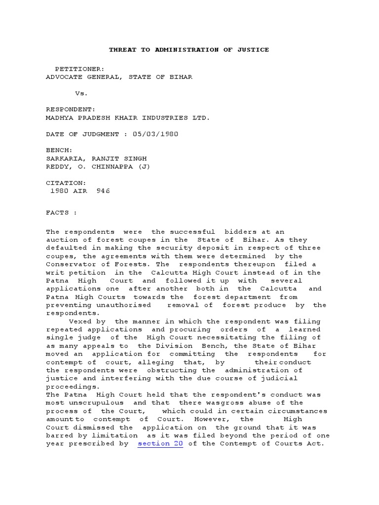 Advocate General Case Law Contempt Of Court Judge